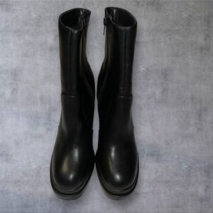 Forever 21 Womens Size‎ 8 Black high Heels Platform Boots Booties Zipper